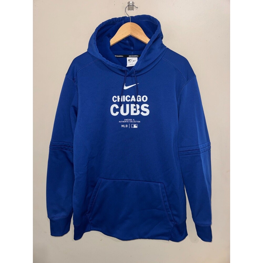 Mens XL Nike MLB Chicago Cubs Baseball Team Issued Authentic Collection Hoodie